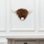Hewie Highland Cow Wall Mounted Hand Crafted Wooden Sculpture
