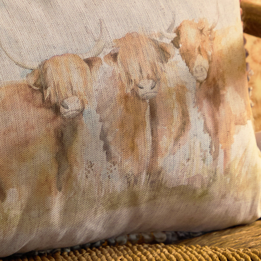 Highland Cattle Printed Cushion