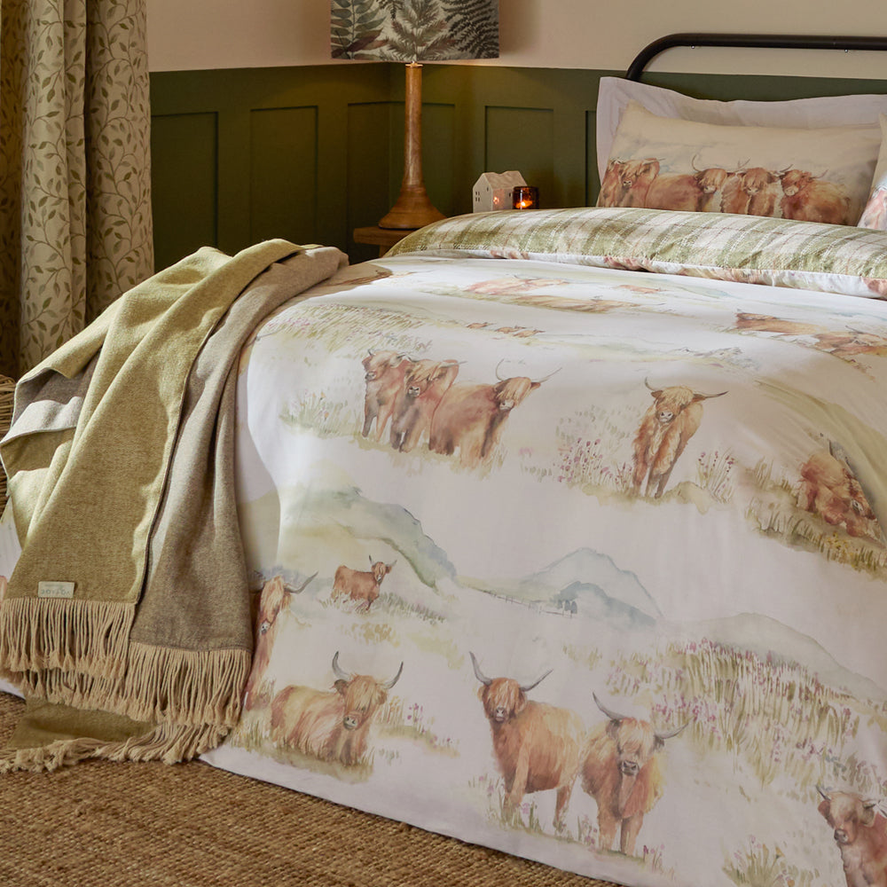 Highland Cattle 100% Cotton Reversible Duvet Cover Set