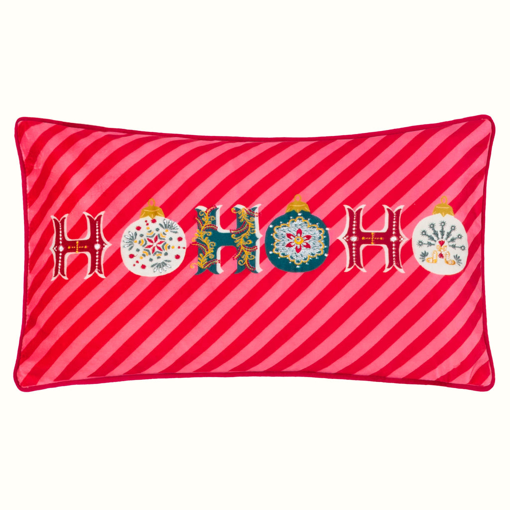 HoHoHo Velvet Piped Cushion