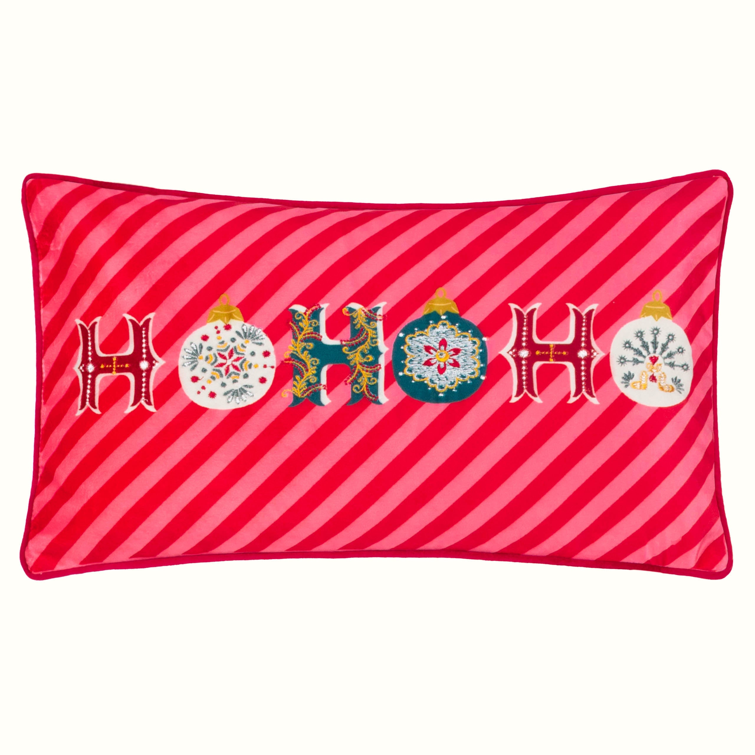 HoHoHo Velvet Piped Cushion