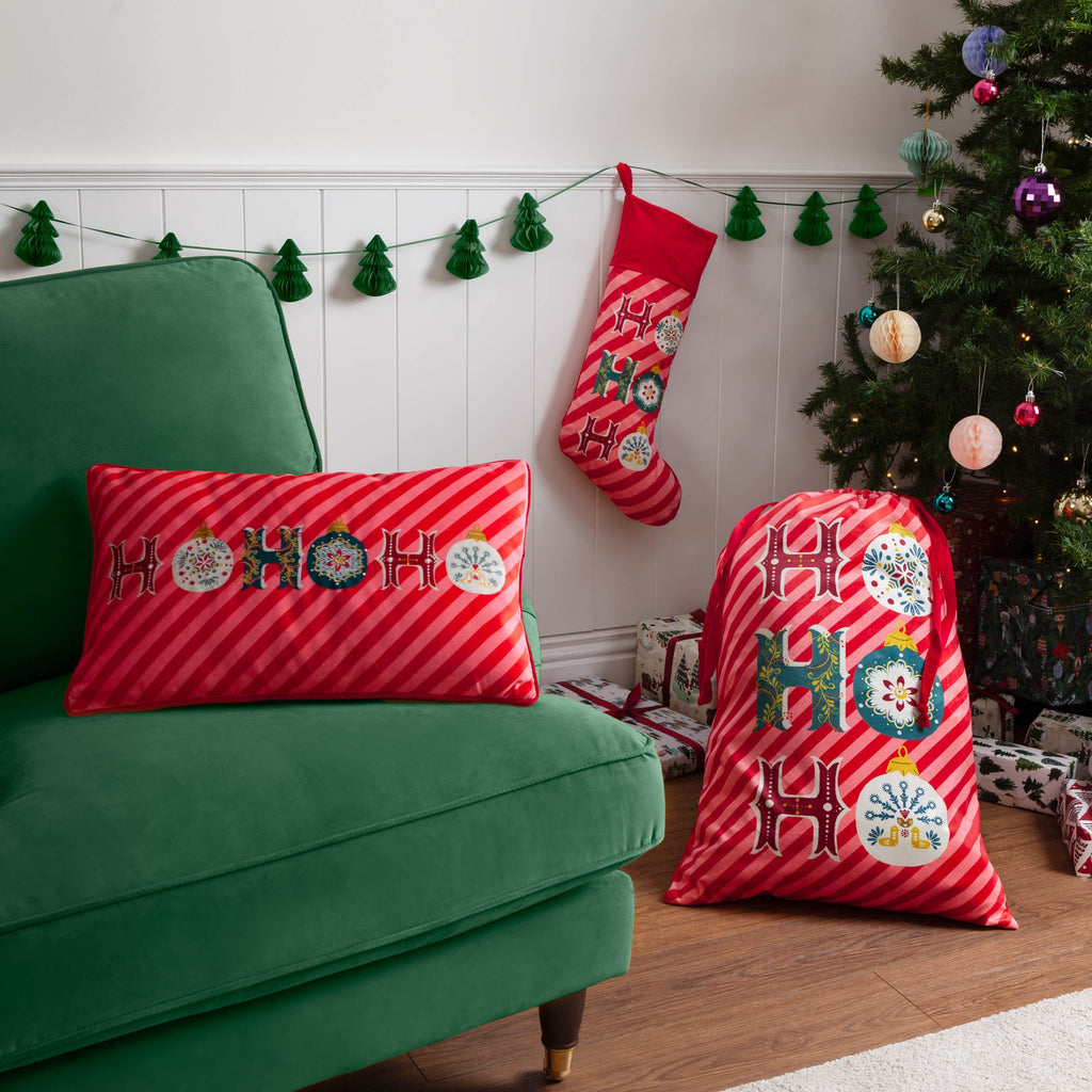 HoHoHo Velvet Piped Cushion