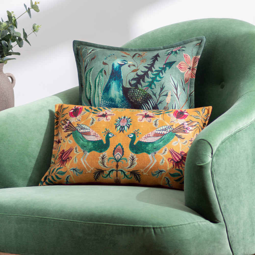 Holland Park Duo Rectangular Peacock Cushion