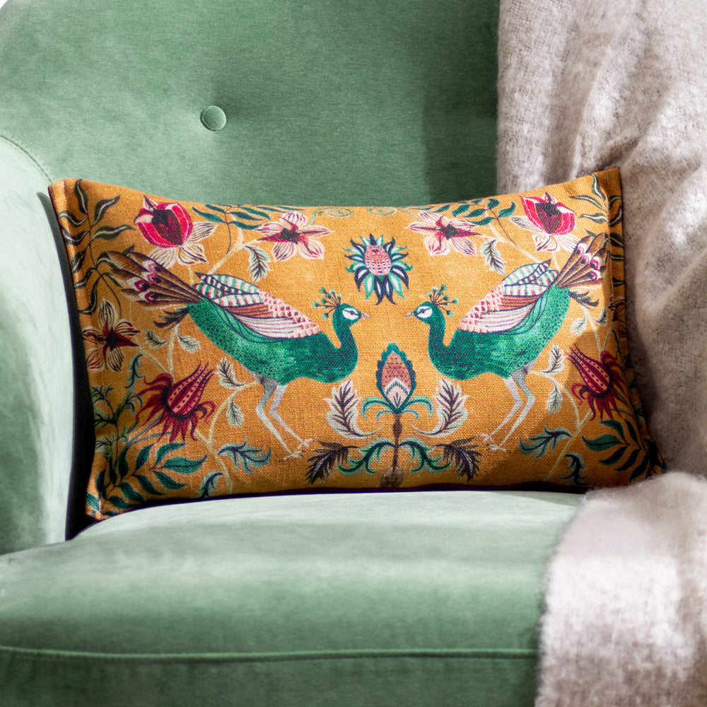 Holland Park Duo Rectangular Peacock Cushion