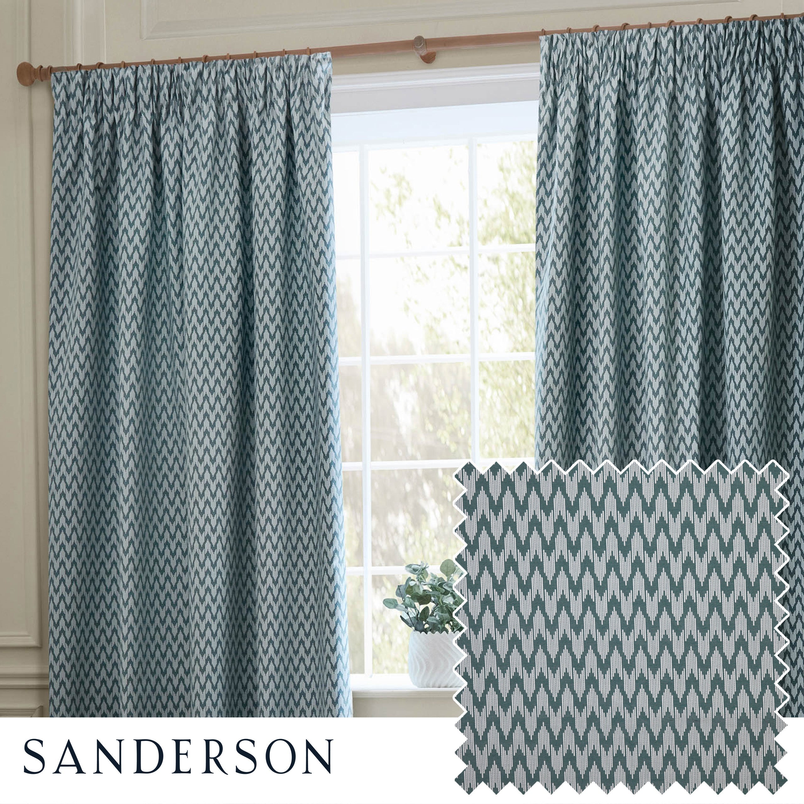 Hutton Jacquard Pencil Pleat Curtains