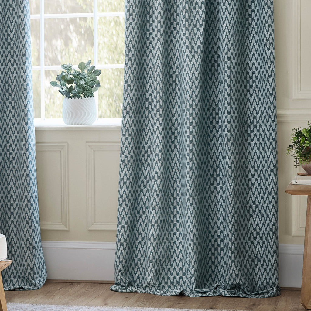 Hutton Jacquard Pencil Pleat Curtains