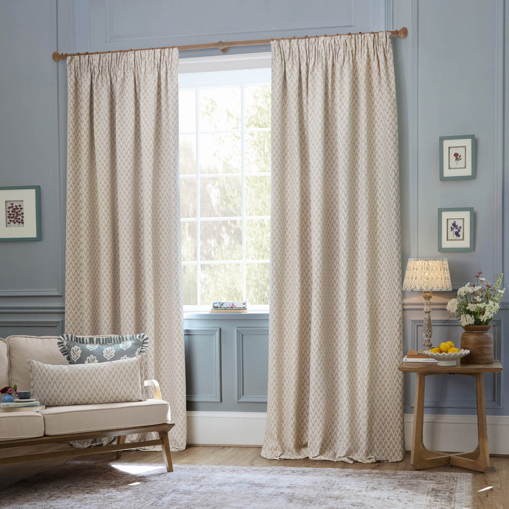Hutton Jacquard Pencil Pleat Curtains