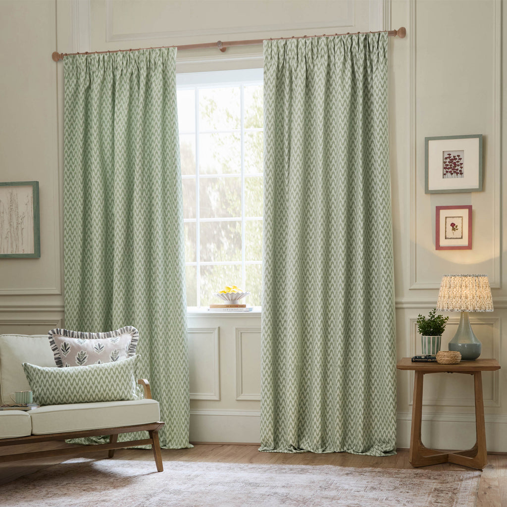 Hutton Jacquard Pencil Pleat Curtains