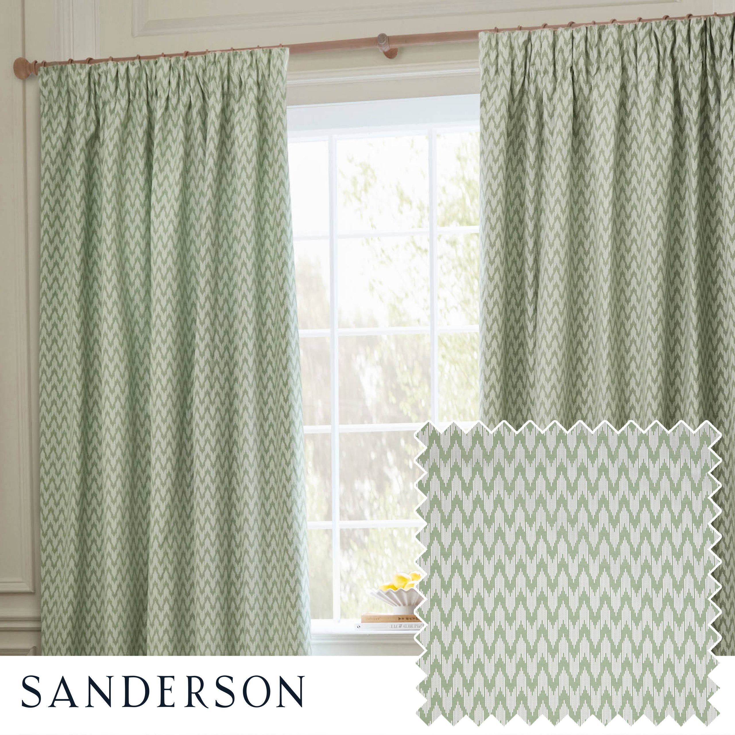 Hutton Jacquard Pencil Pleat Curtains