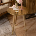 Isadora Embossed Side Table Antique