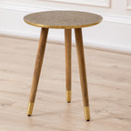 Isadora Embossed Side Table Antique