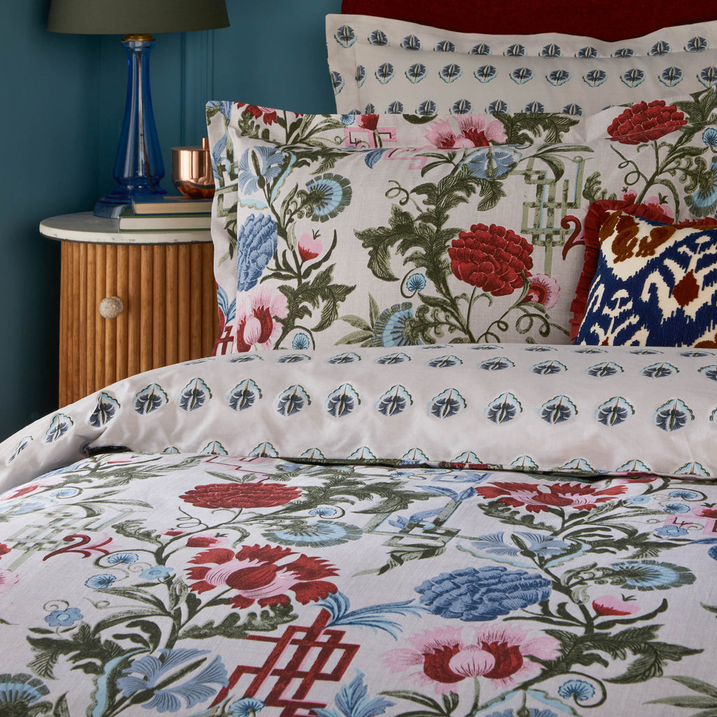 Ishana Reversible Floral Duvet Cover Set