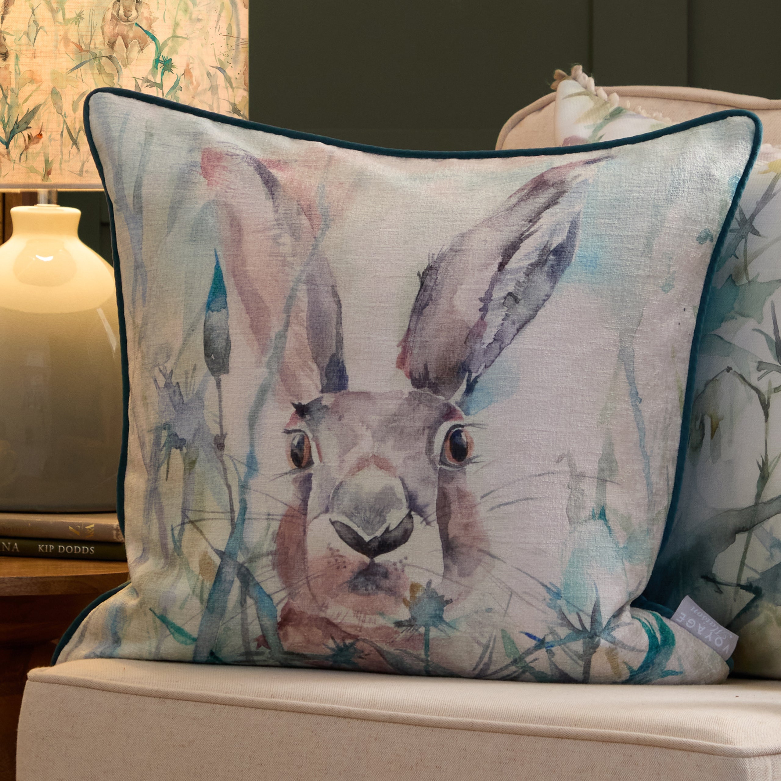 Jack Rabbit Printed Piped Cushion