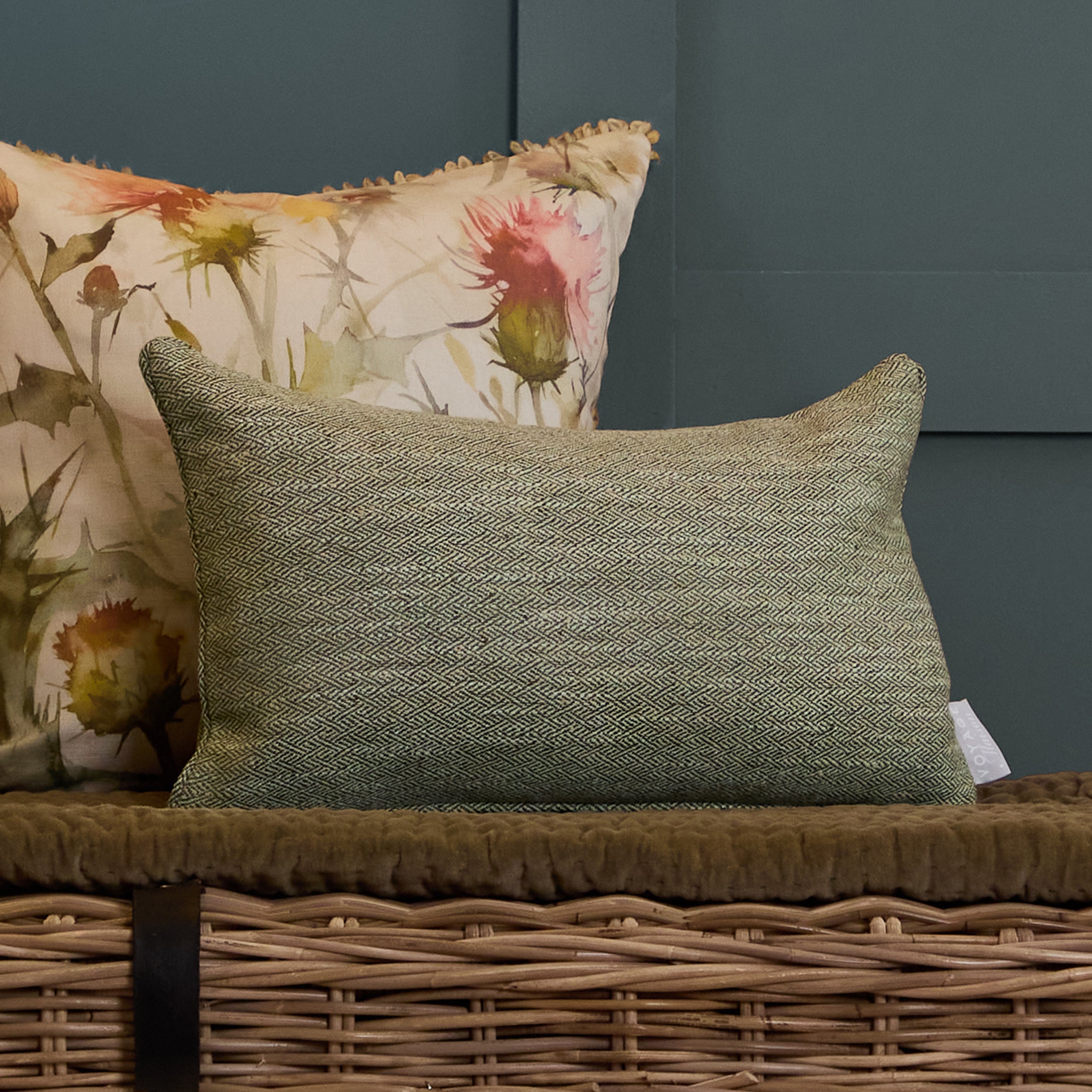 Jedburgh Textured Woven Rectangular Cushion