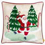 Jolly Santa Let It Snow Cushion Ruby Red
