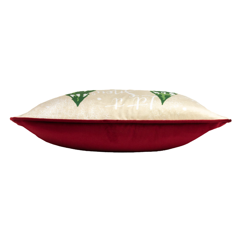 Jolly Santa Let It Snow Cushion Ruby Red