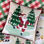 Jolly Santa Let It Snow Cushion Ruby Red
