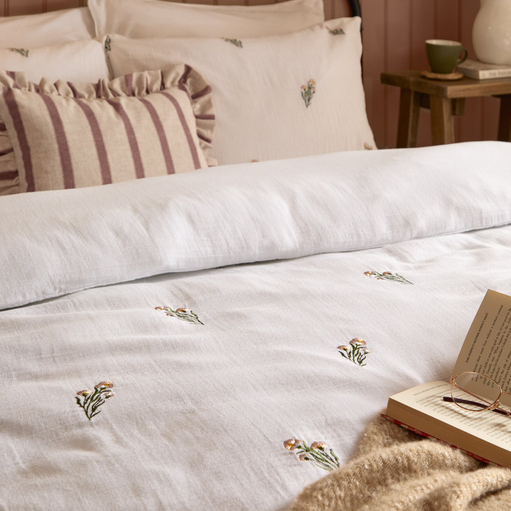 Josephine Embroidered Muslin Duvet Cover Set