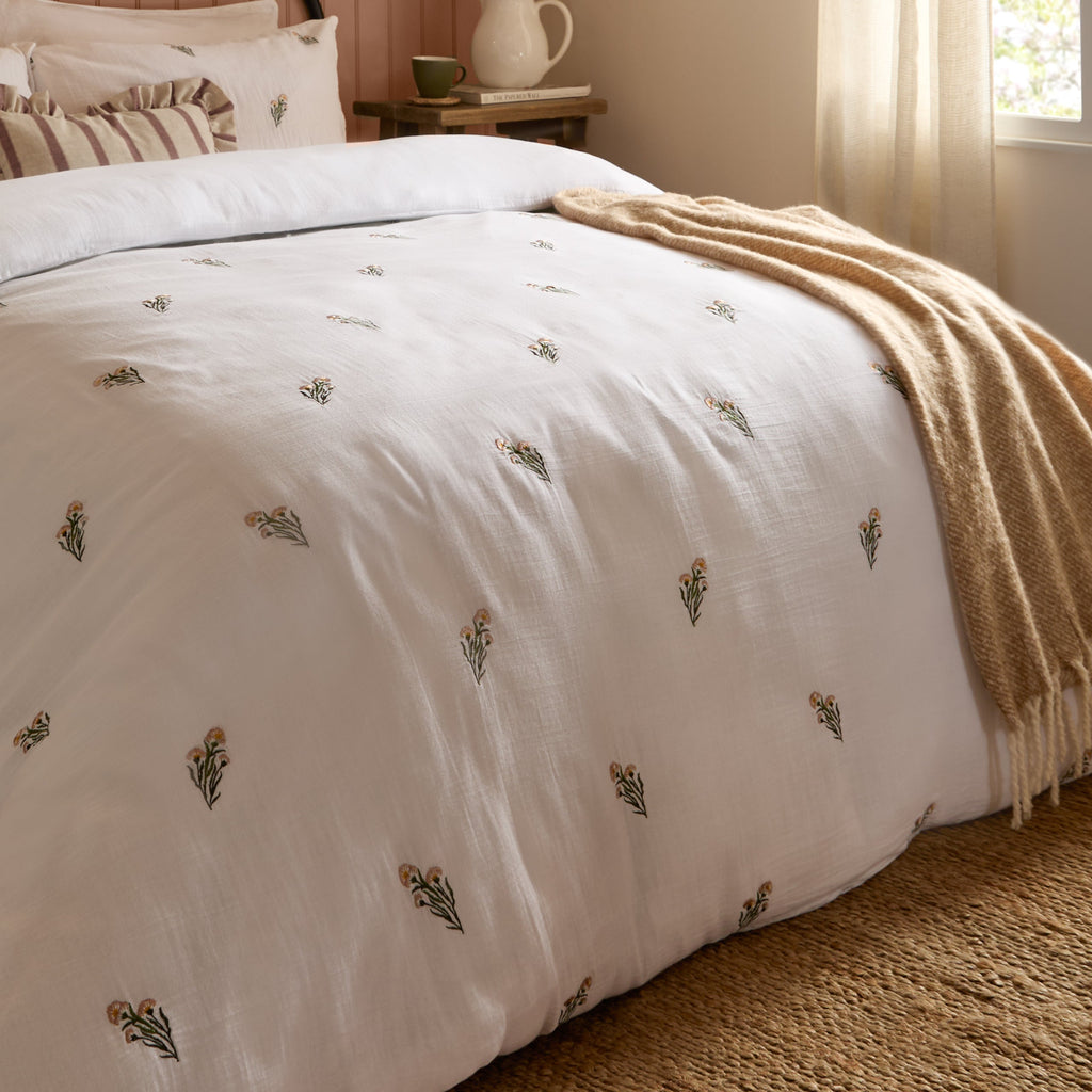 Josephine Embroidered Muslin Duvet Cover Set