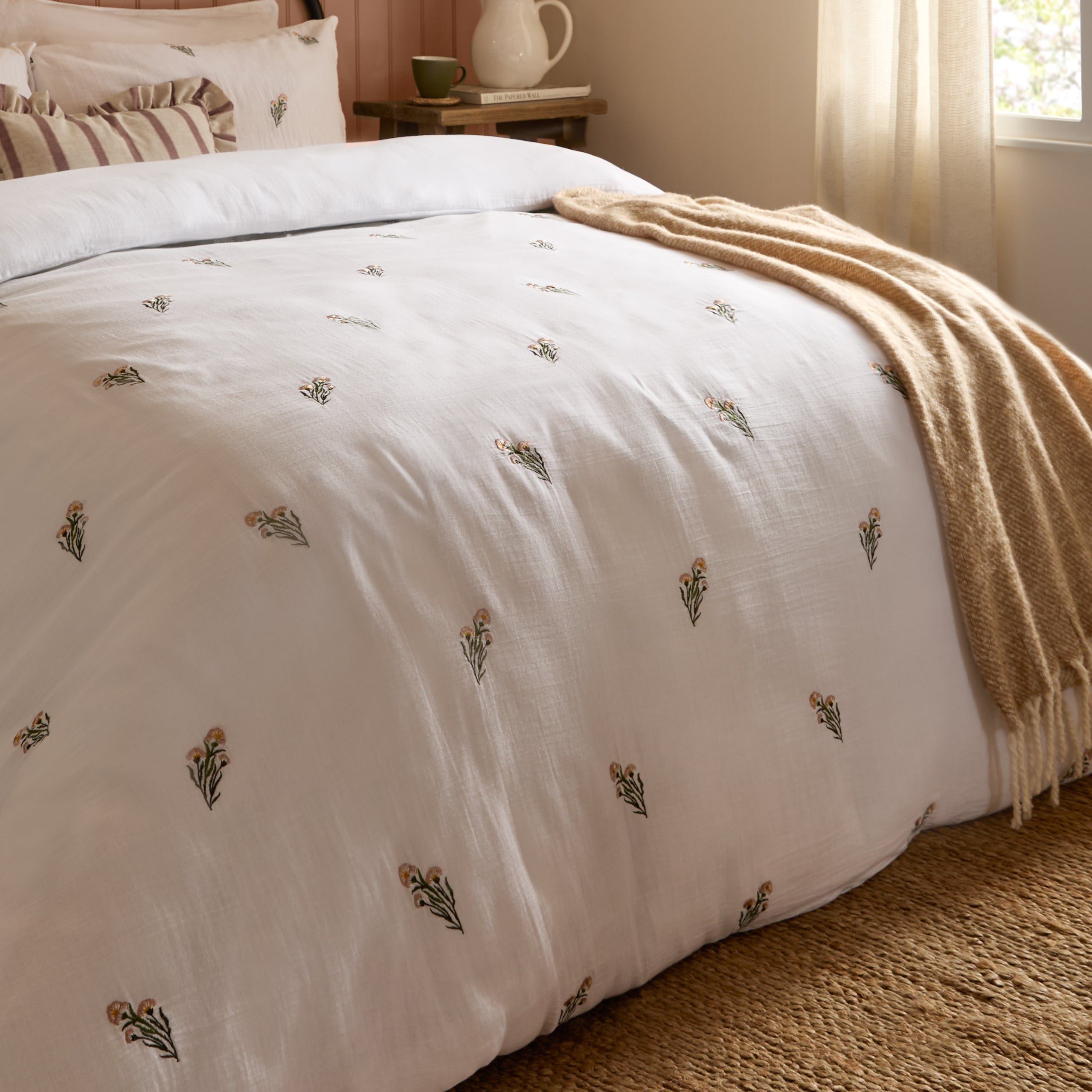 Josephine Embroidered Muslin Duvet Cover Set