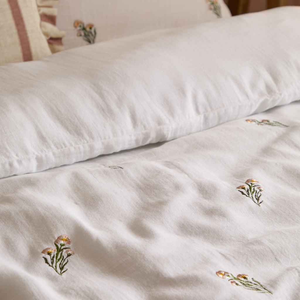 Josephine Embroidered Muslin Duvet Cover Set