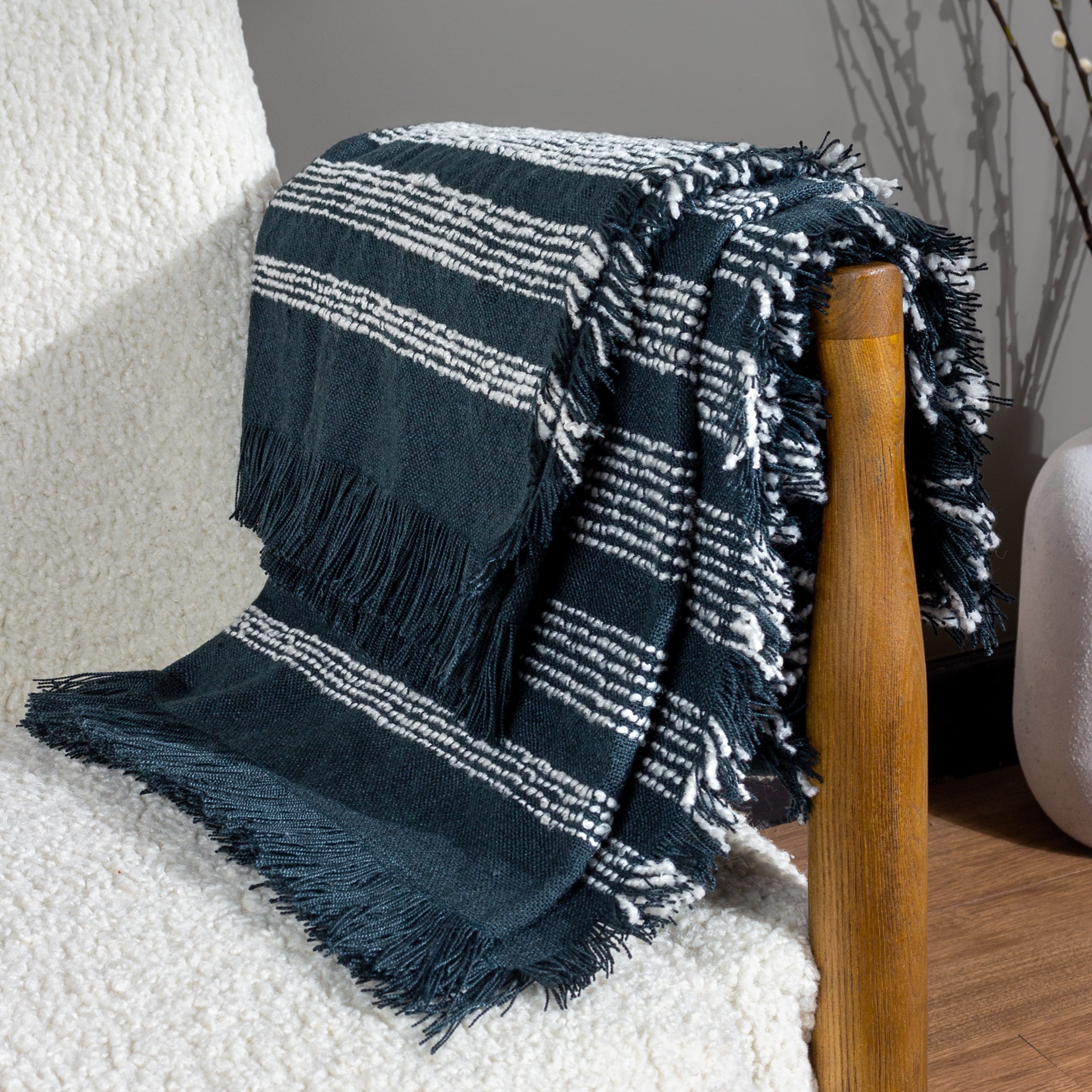 Jour Woven Fringed Throw