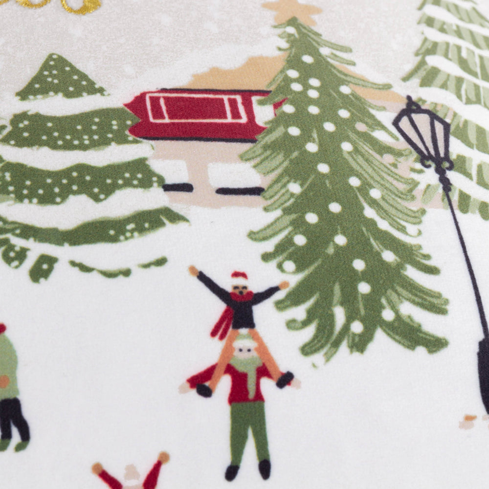 Joy To All Embroidered Velvet Cushion