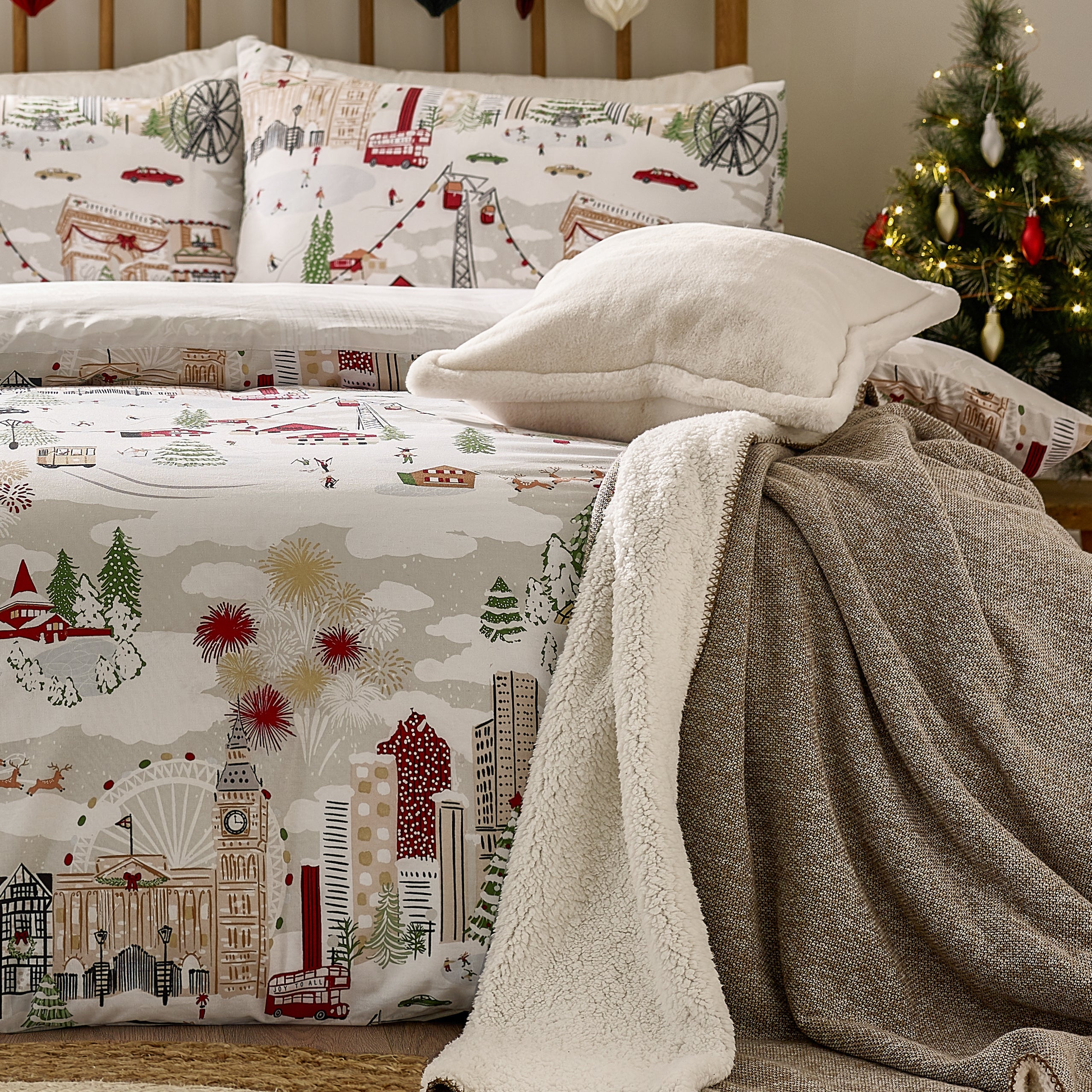 Joy To All Printed Duvet Cover Set