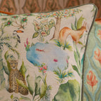 Jungle Serene Printed Piped Cushion