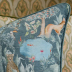 Jungle Serene Printed Velvet Cushion
