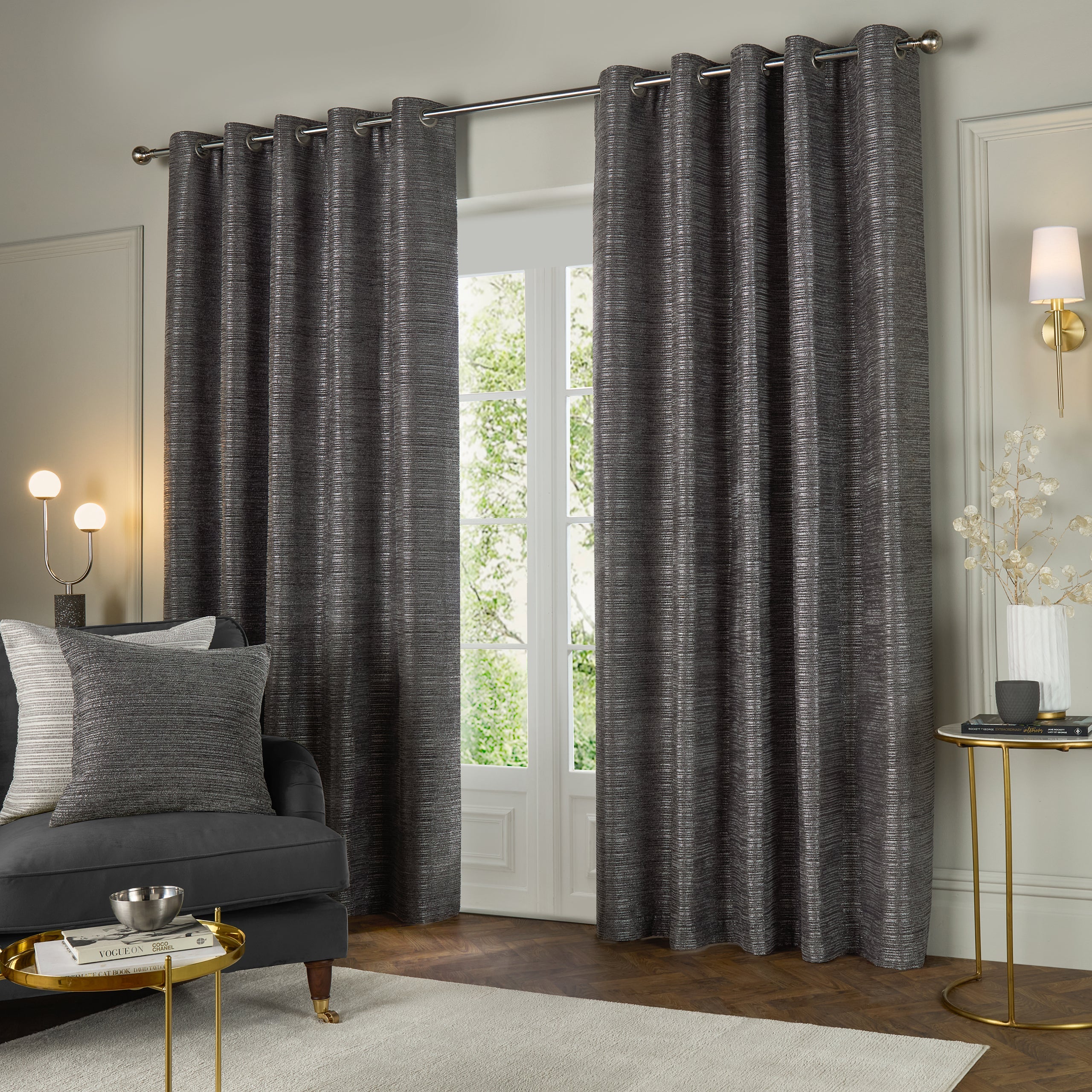 Jupiter Chenille Jacquard Eyelet Curtains