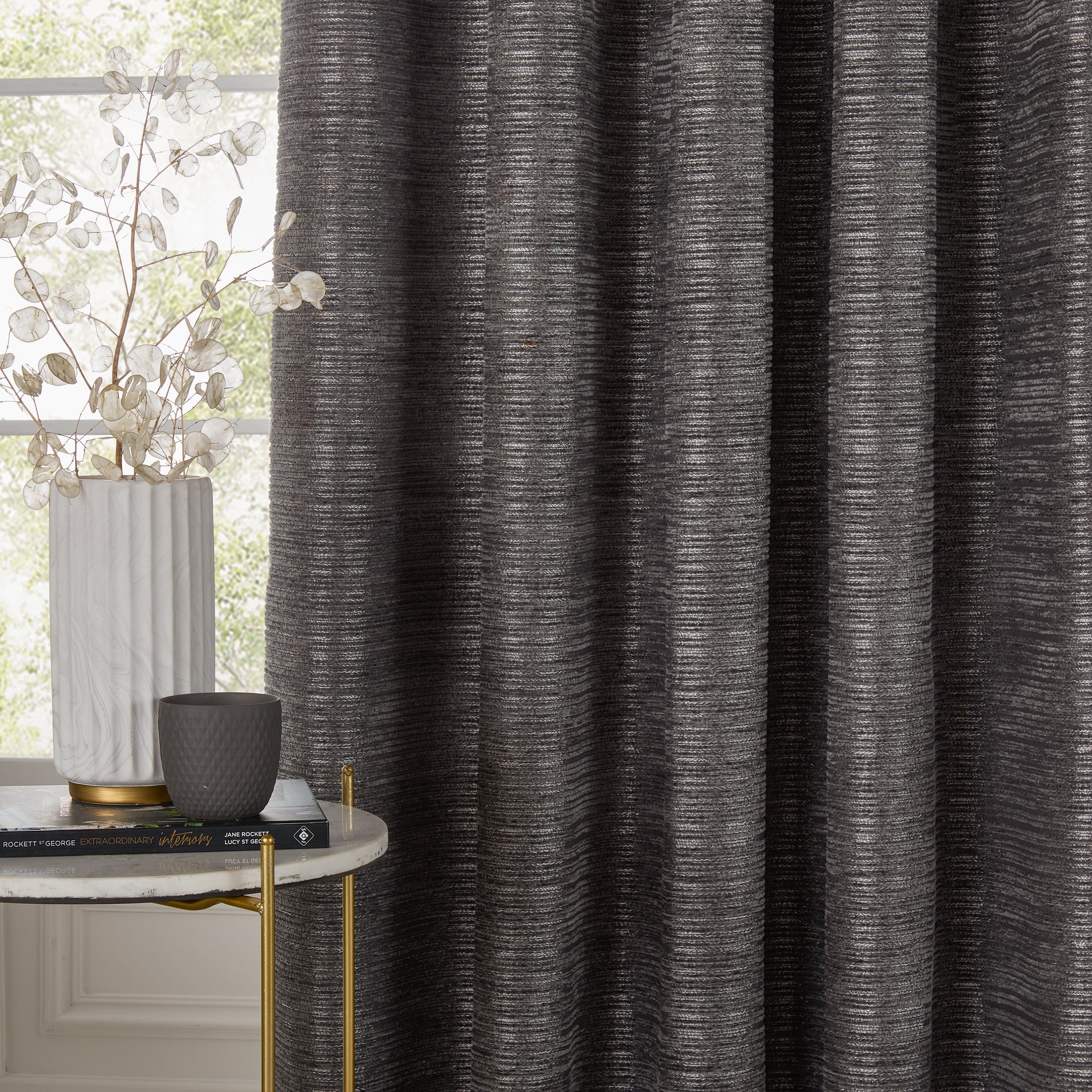 Jupiter Chenille Jacquard Eyelet Curtains