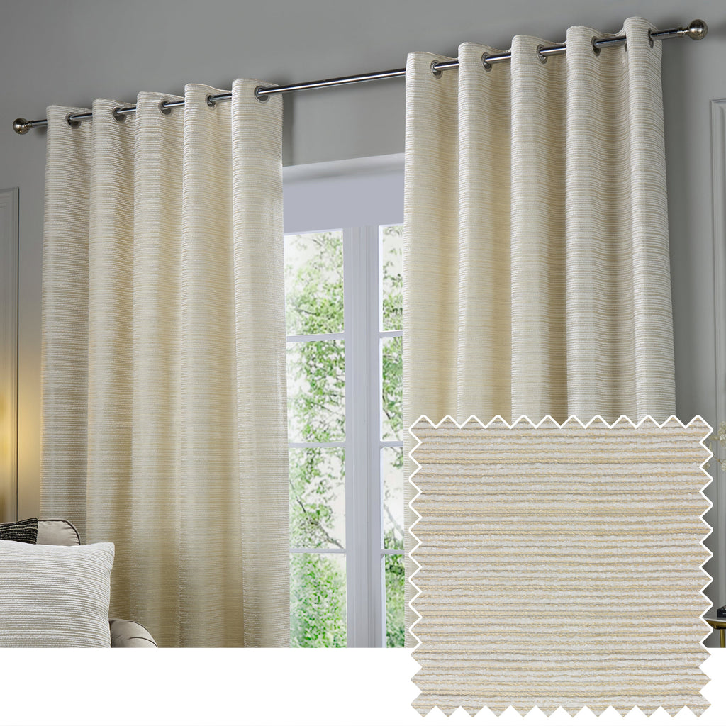 Jupiter Chenille Jacquard Eyelet Curtains