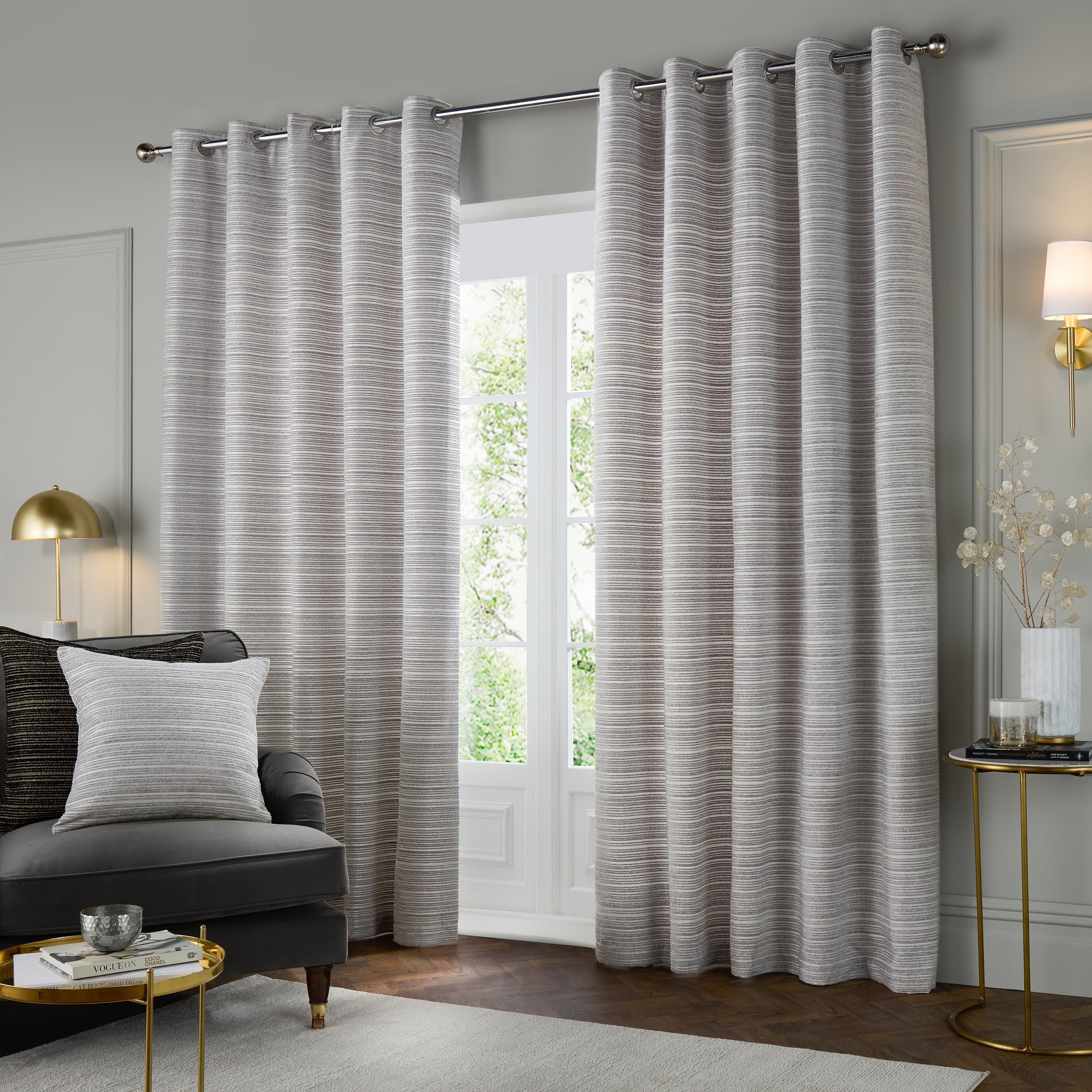 Jupiter Chenille Jacquard Eyelet Curtains