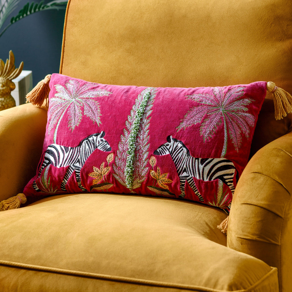 Kalahari Embroidered Velvet Cushion