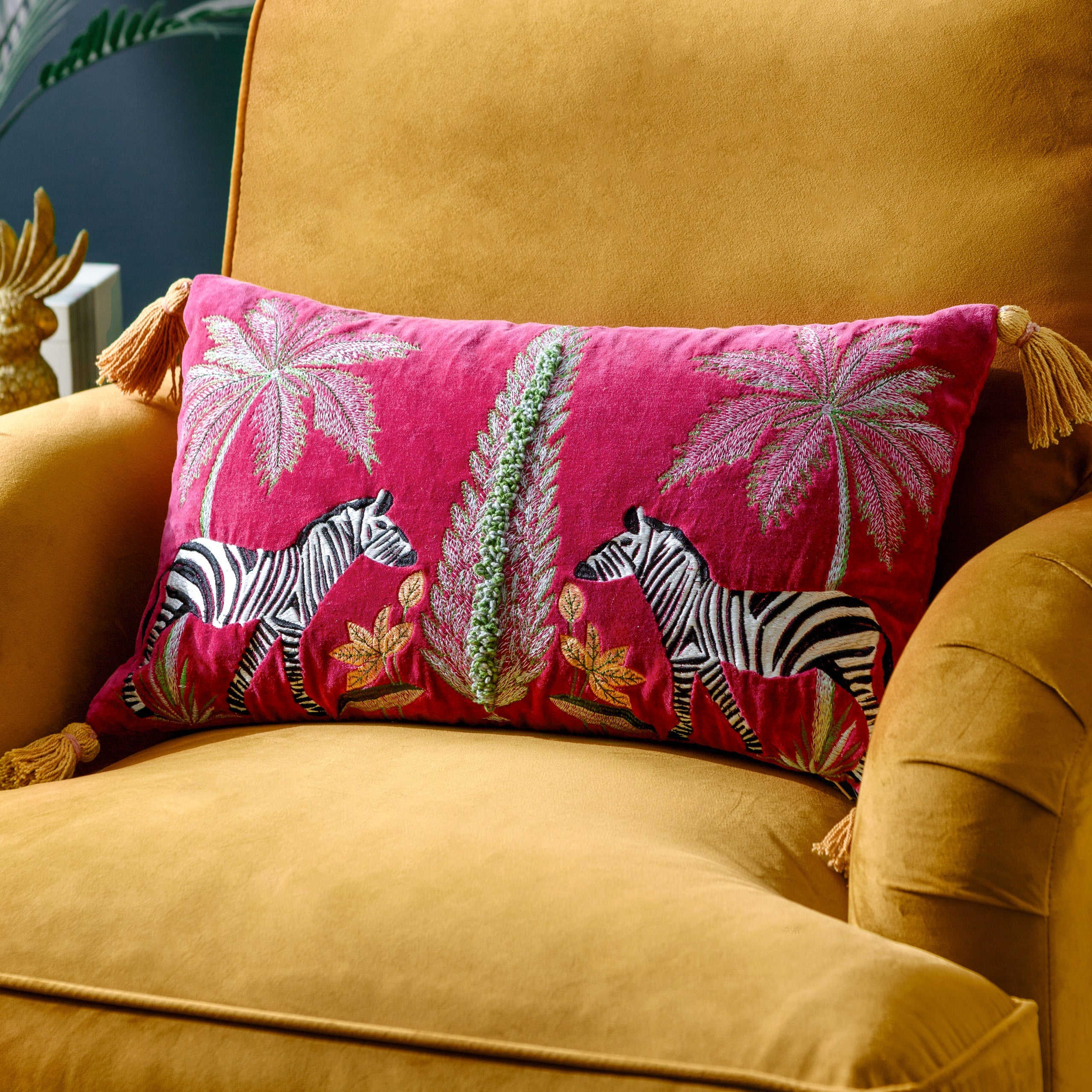 Kalahari Embroidered Velvet Cushion
