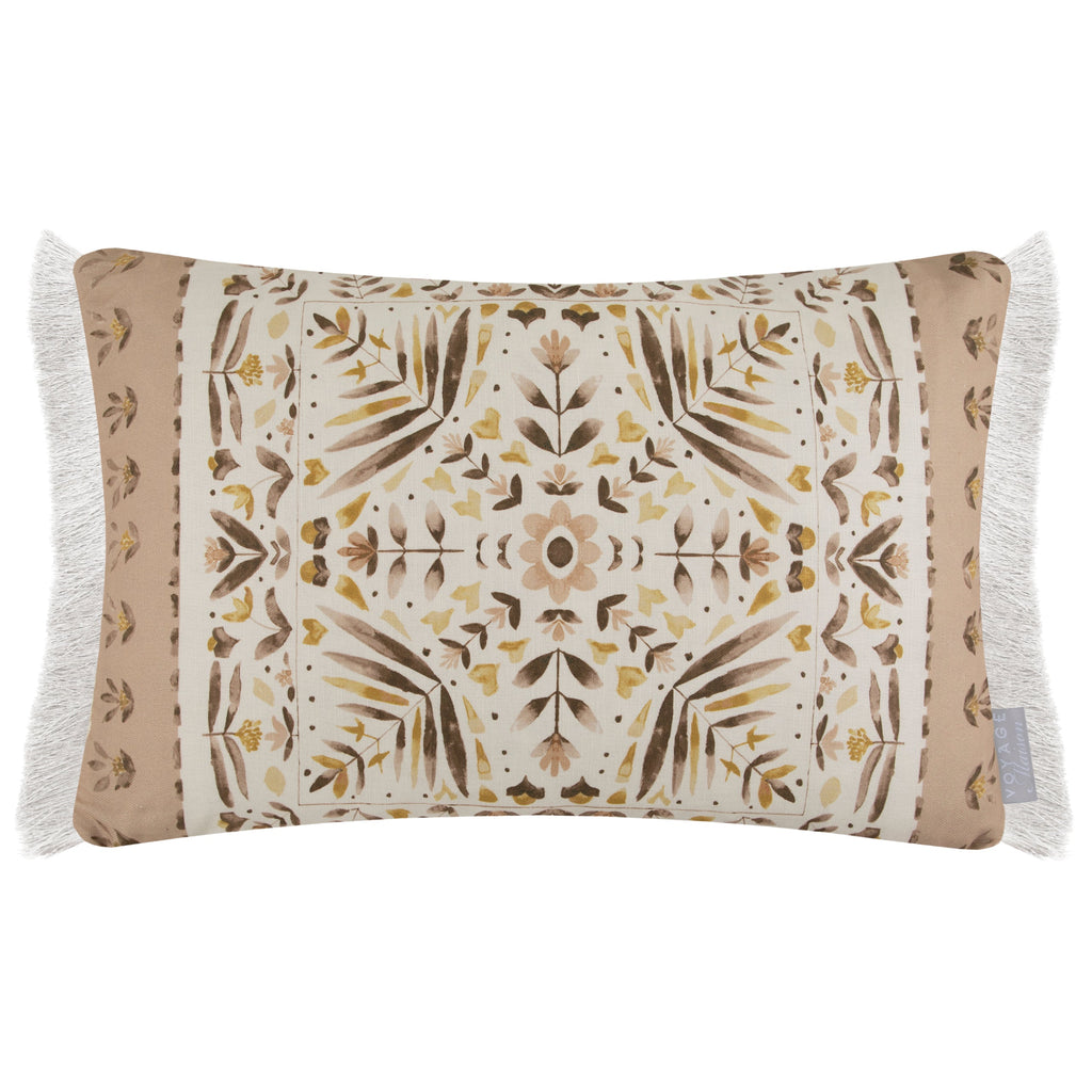 Kari Printed Ruche Fringe Cushion