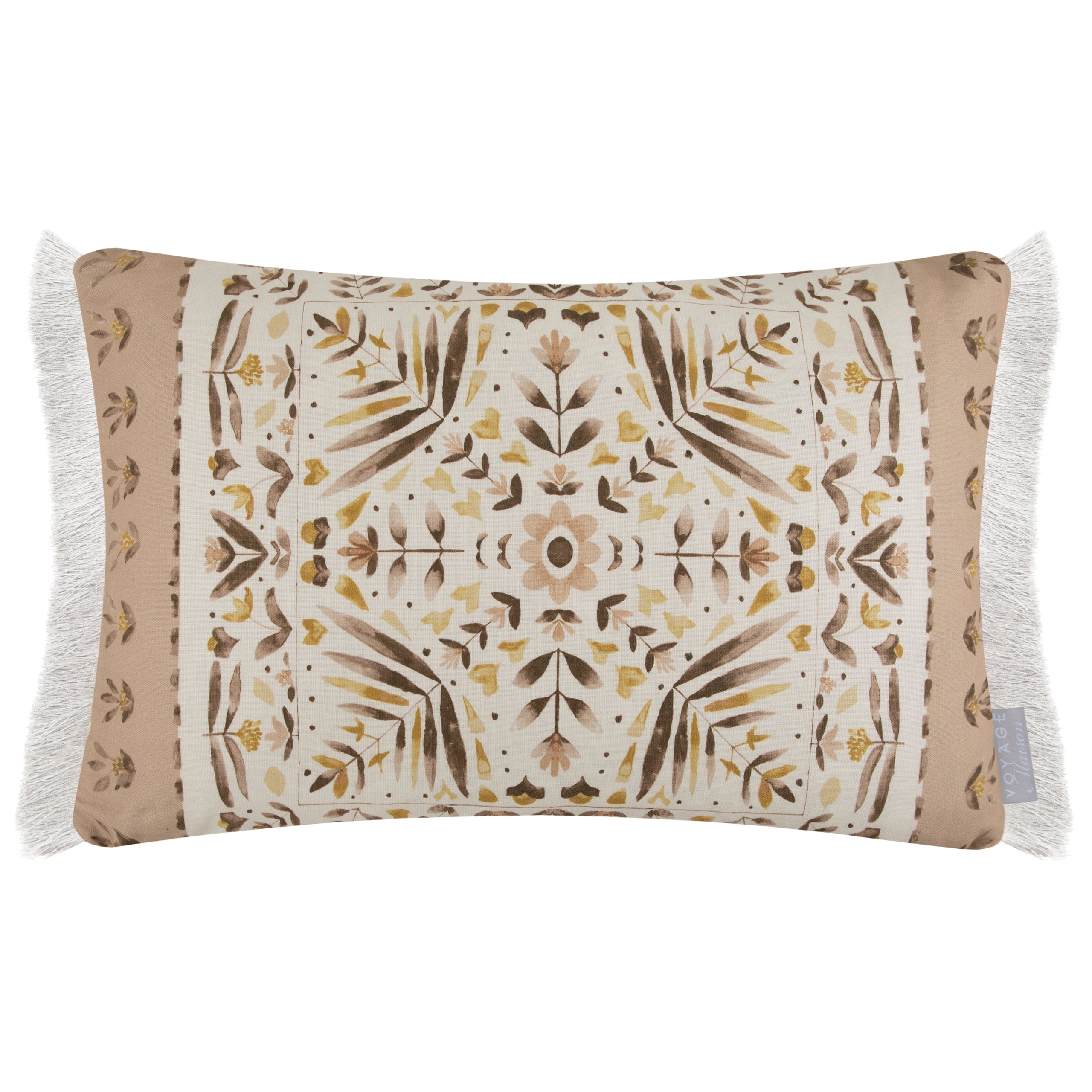 Kari Printed Ruche Fringe Cushion