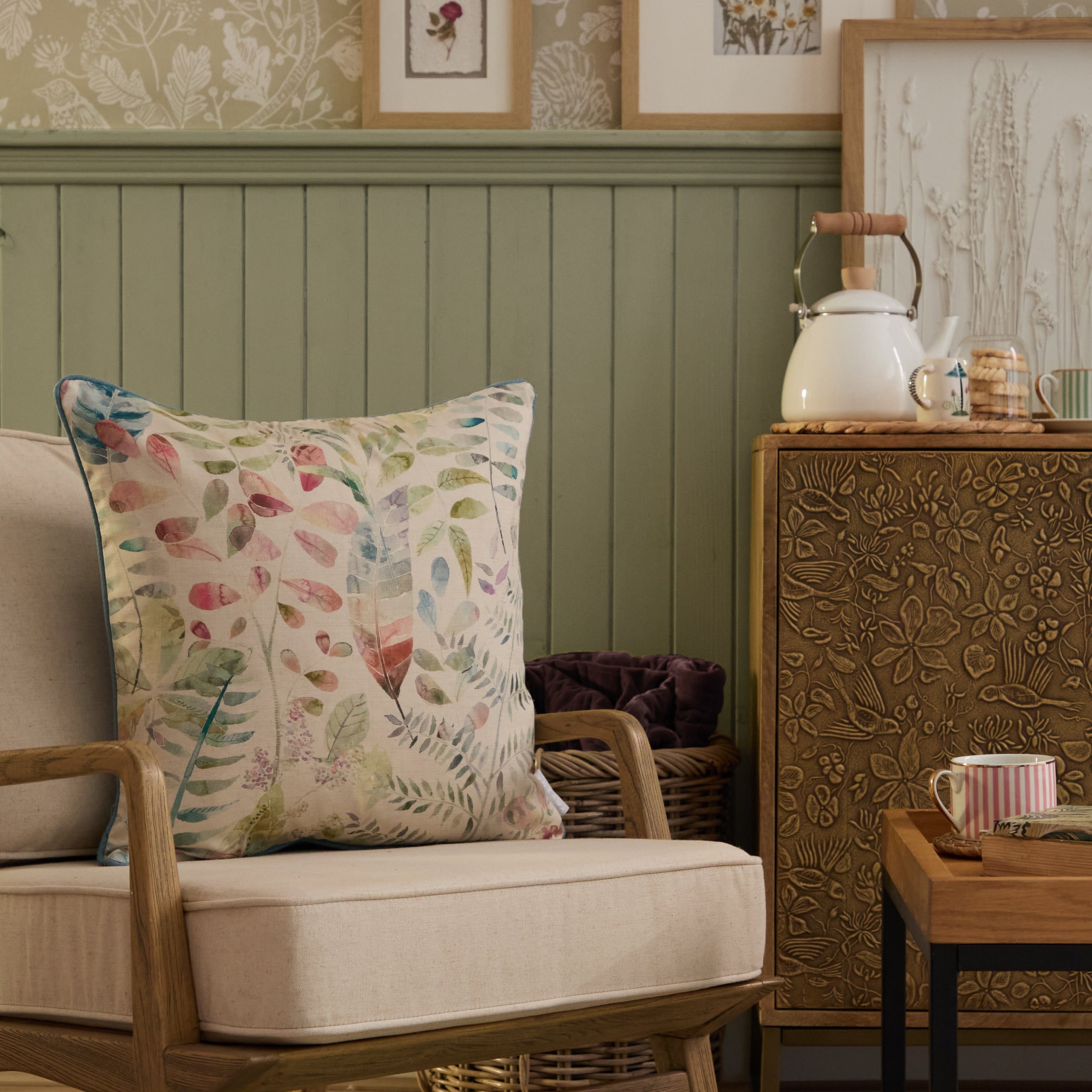 Kenton Printed Piped Cushion