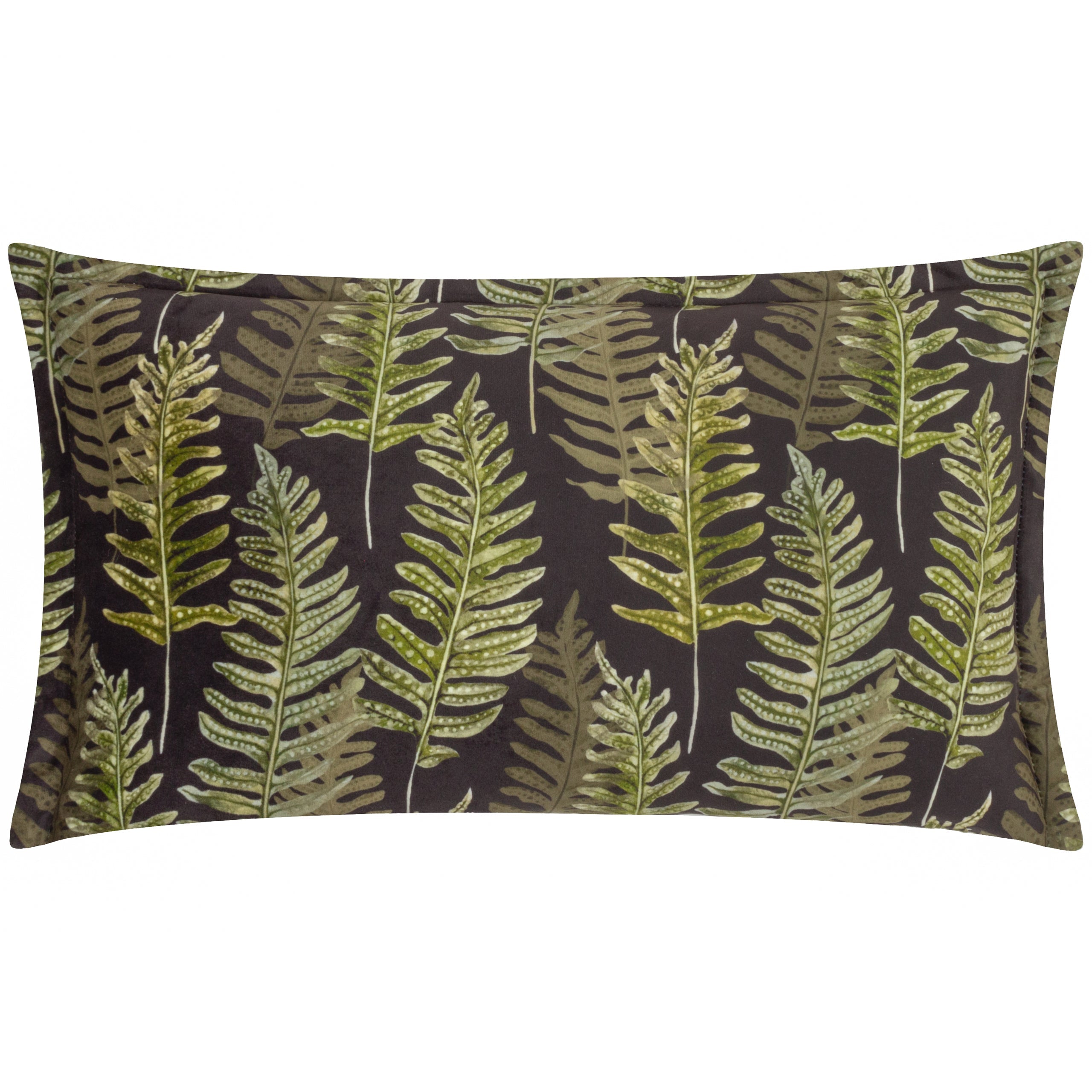 Kielder Forest Fern Night Printed Velvet Cushion