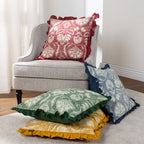 Kirkton Floral Pleat Fringe Cushion