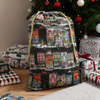 Christmas Spirit Printed Velvet Xmas Stocking + Sack