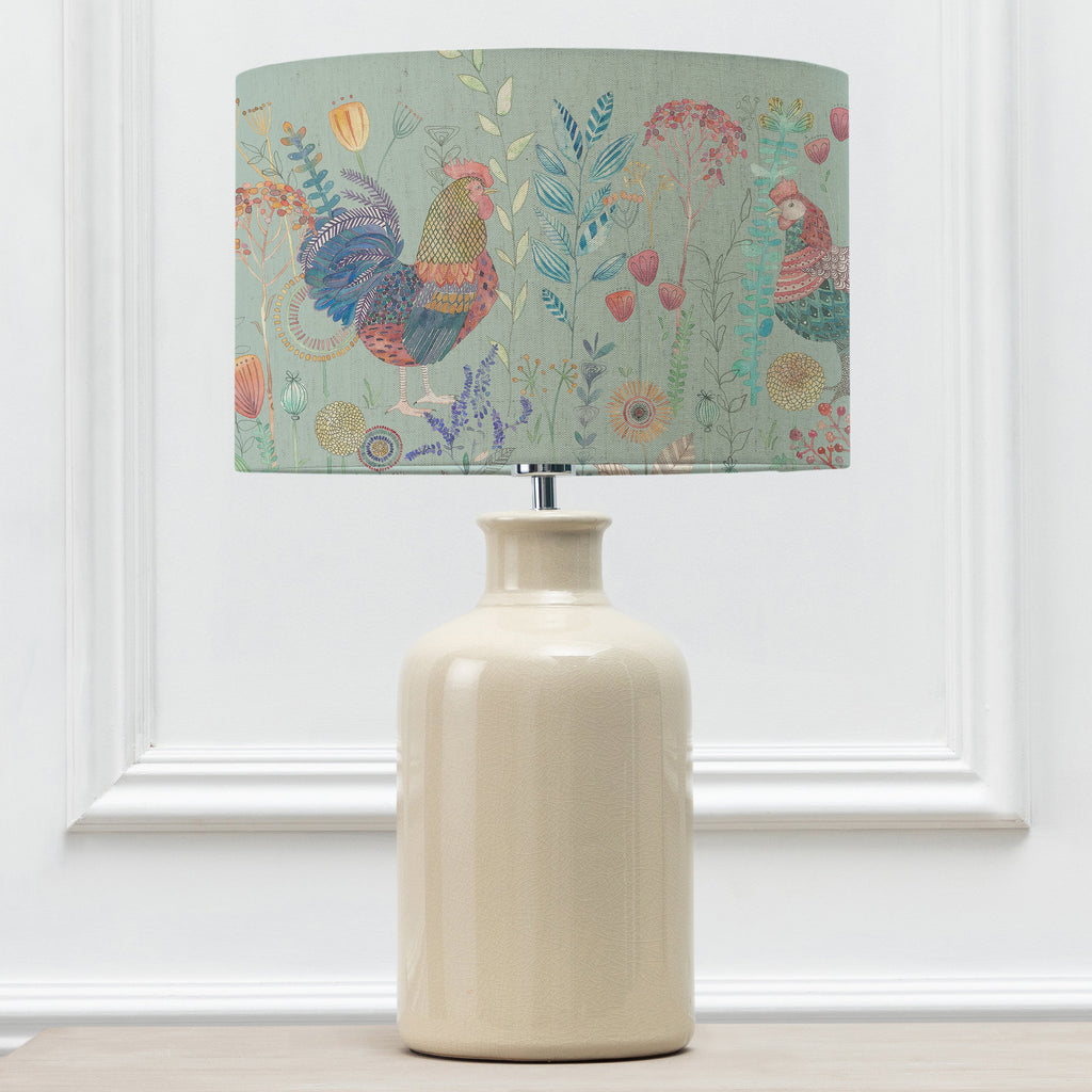 Bilbury Flock Eva & Elspeth Complete Table Lamp Cream/Robins