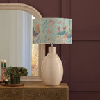 Bilbury Flock Eva & Epona Complete Table Lamp Cream/Robins