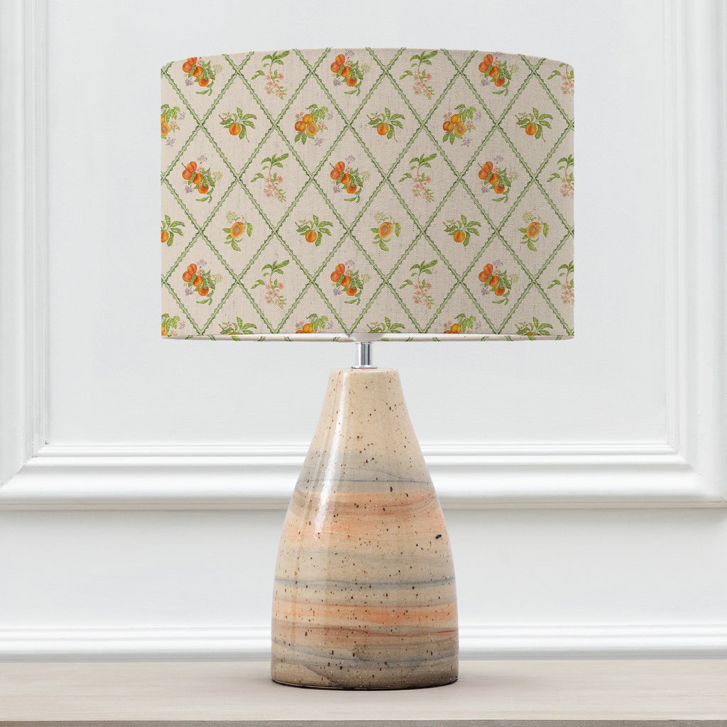 Peach Trellis Eva & Japura Complete Table Lamp