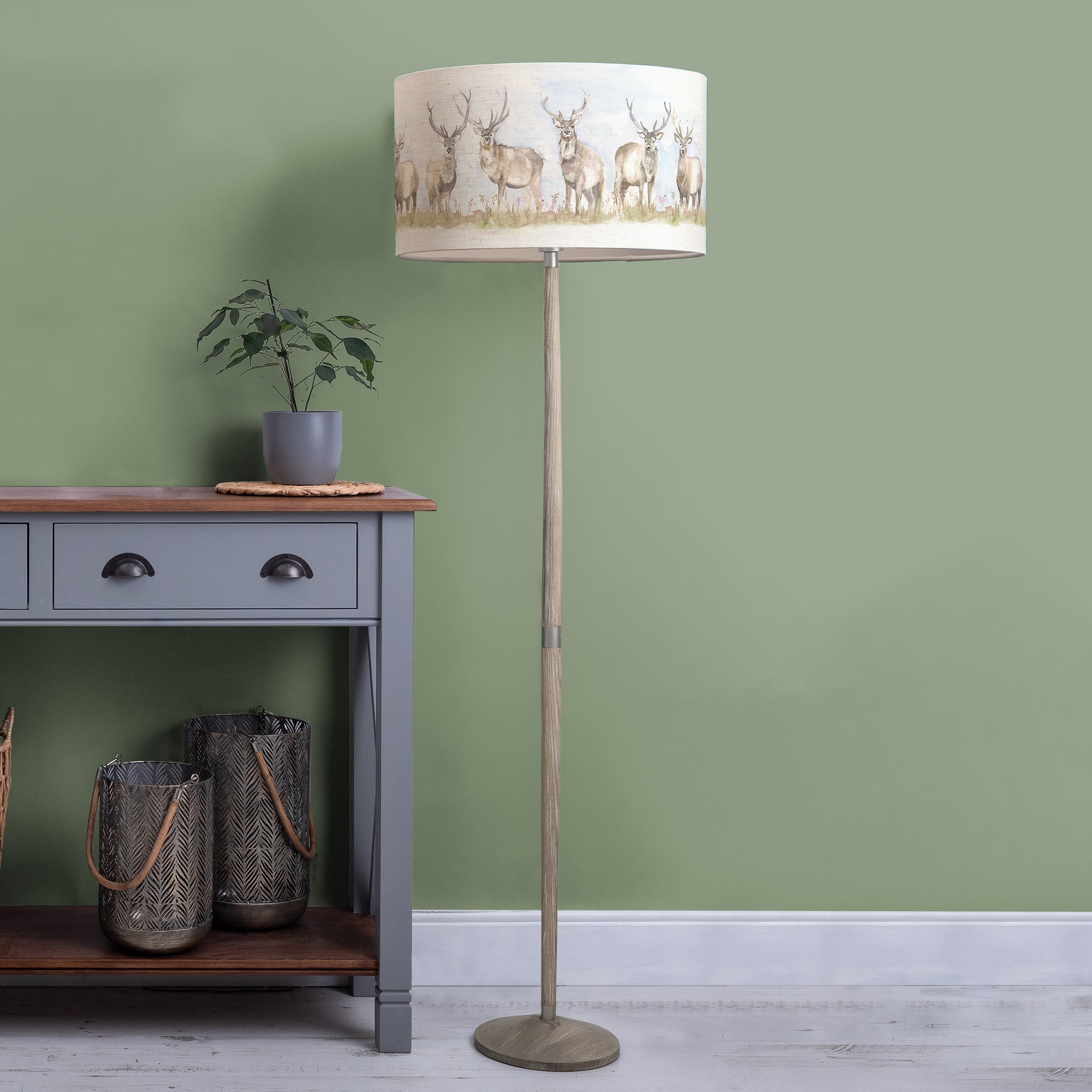 Moorland Stag Eva & Solensis Complete Floor Lamp