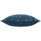 Koi Pond Embroidered Velvet Cushion