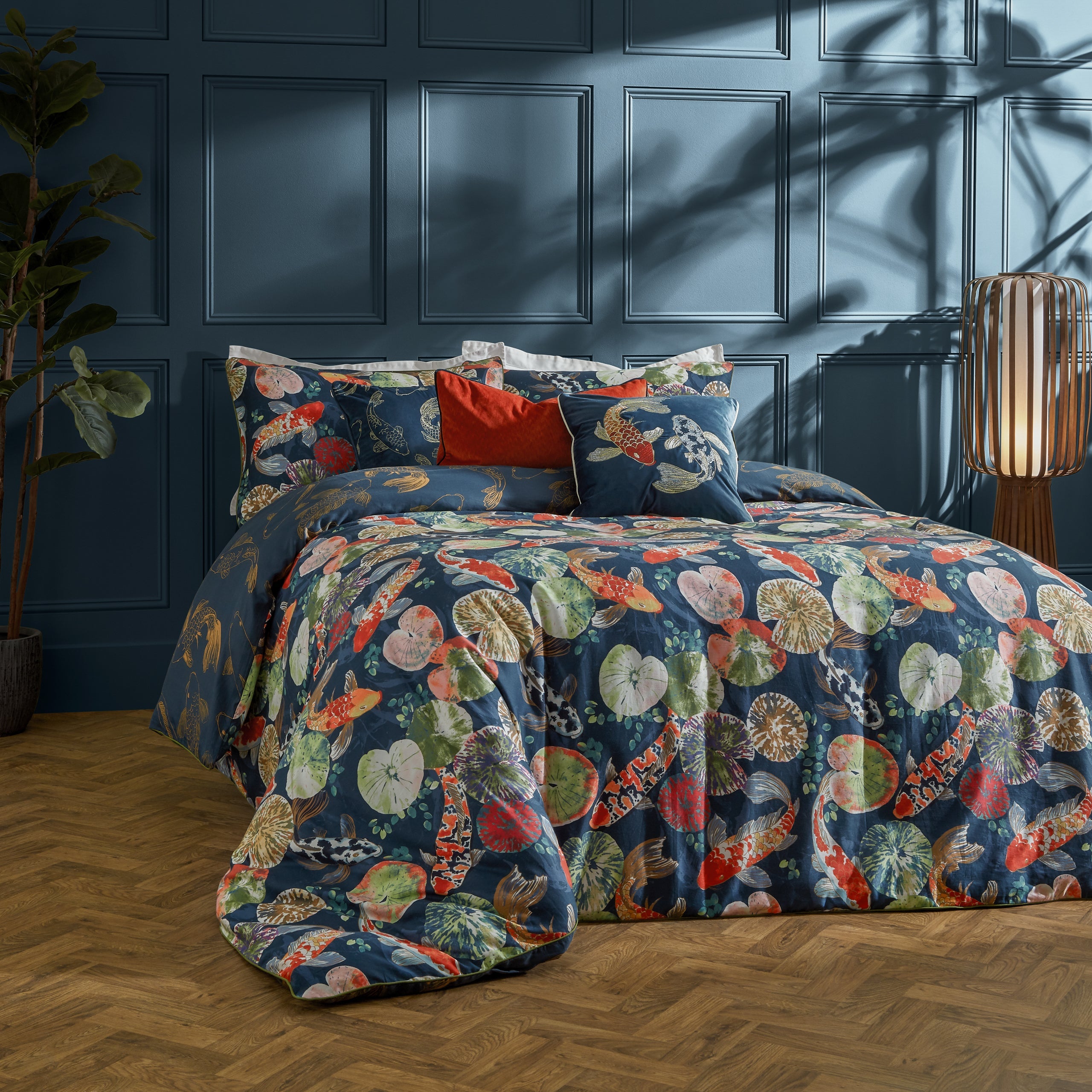 Koi Pond Reversible Duvet Cover Set