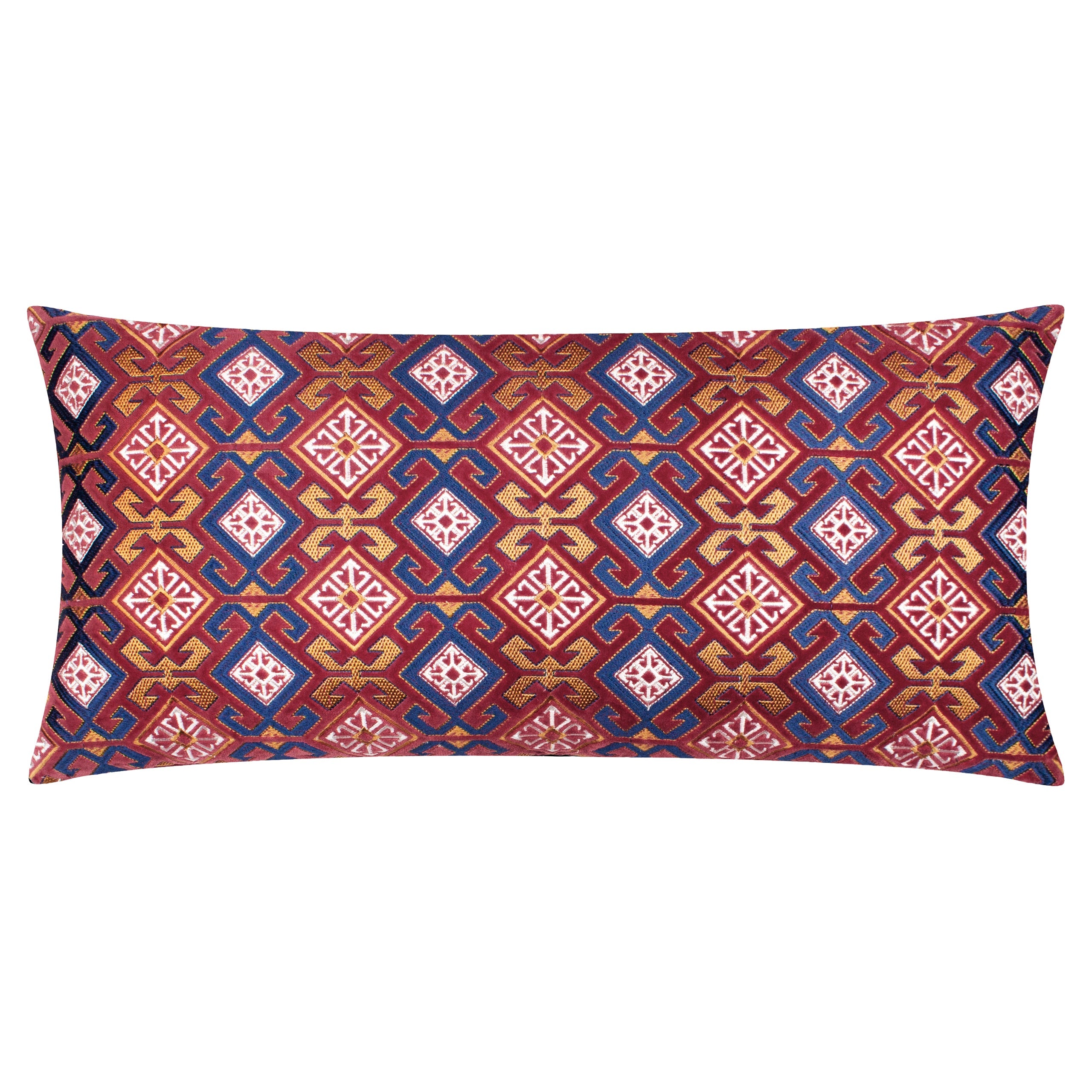 Laurel Embroidered Velvet Cushion