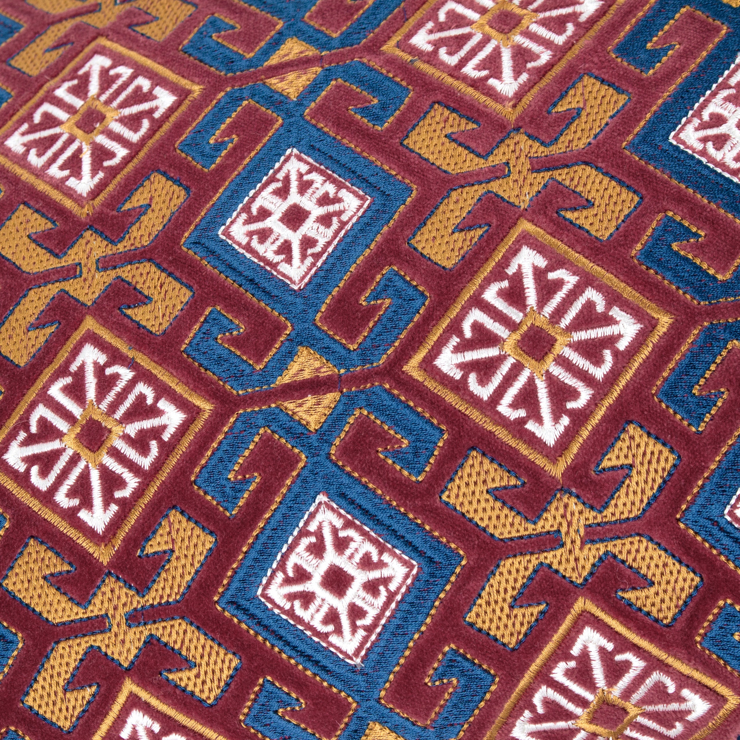 Laurel Embroidered Velvet Cushion